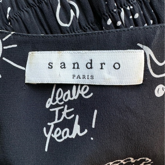 Sandro Black and White Mini Dress - Picture 9 of 11